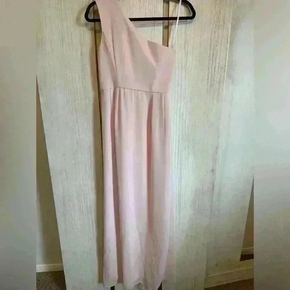 Elegant Social 8156 Blush Dress - Size 2R One Shoulder - Picture 2 of 7